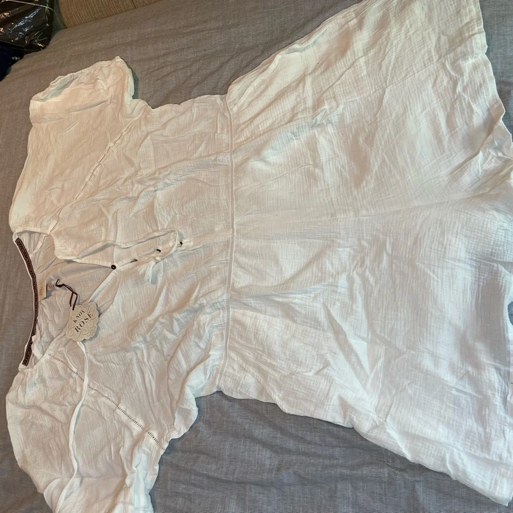 NWT 4X Knox Rose Women's Short Sleeve Gauze Romper White - Picture 3 of 8